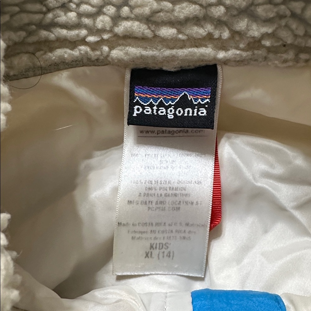 Patagonia Jacket Kids Size XL Retro X Full Zip Deep Pile Cream Fleece 65643 - Picture 4 of 7